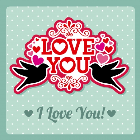 love design over blue background vector illustration のイラスト素材
