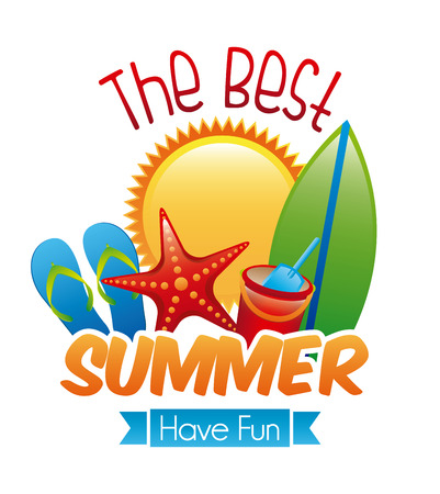 summer design over white background vector illustration   のイラスト素材