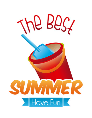 sand bucket over white background vector illustrationのイラスト素材