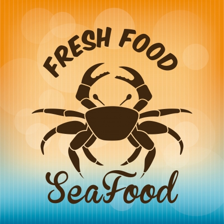 sea food design over orange and blue background vector illustrationのイラスト素材