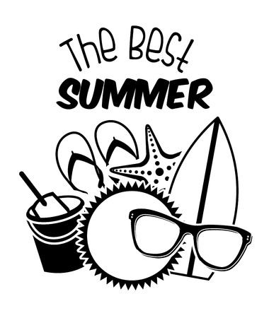 summer design over white background vector illustration  のイラスト素材