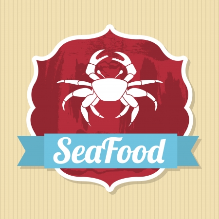 sea food design over lineal background vector illustrationのイラスト素材