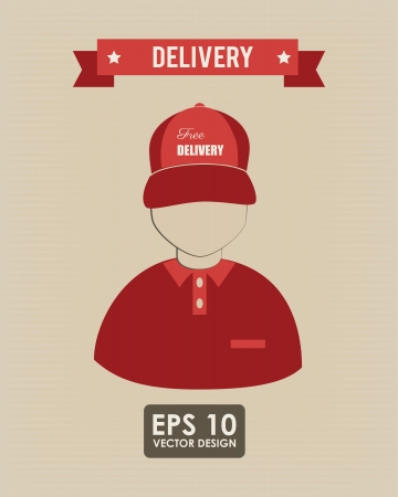 Courier icon over beige background vector illustrationのイラスト素材