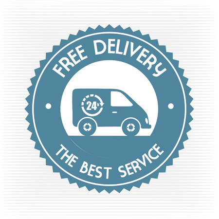Free delivery seal over white background vector illustrationのイラスト素材