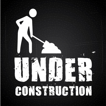 under construction over black background vector illustration のイラスト素材