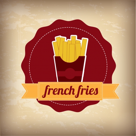 french fries over vintage background vector illustrationのイラスト素材
