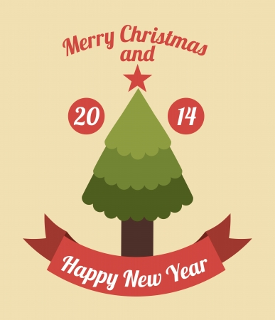 merry christmas and happy new year  over pink background  vector illustration のイラスト素材