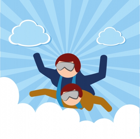 extreme sport over sky  background vector illustrationのイラスト素材