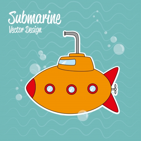submarine design over water background vector illustrationのイラスト素材