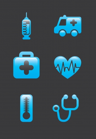 medical icons over black background vector illustration のイラスト素材