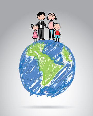 family design over gray  background vector illustration のイラスト素材