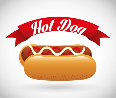 hot dog design over gray background vector illustrationのイラスト素材