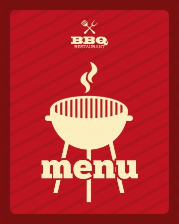 bbq design over red background vector illustrationのイラスト素材