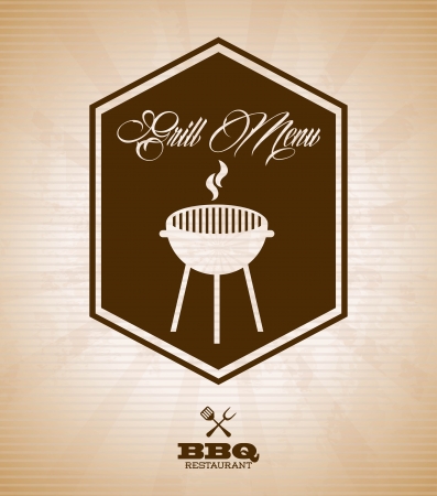 grill menu over vintage background vector illustrationのイラスト素材