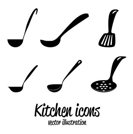 kitchen icons over white background vector illustrationのイラスト素材