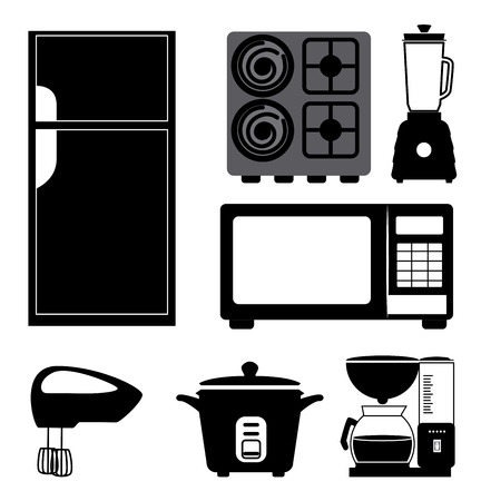 kitchen icons over white background vector illustrationのイラスト素材