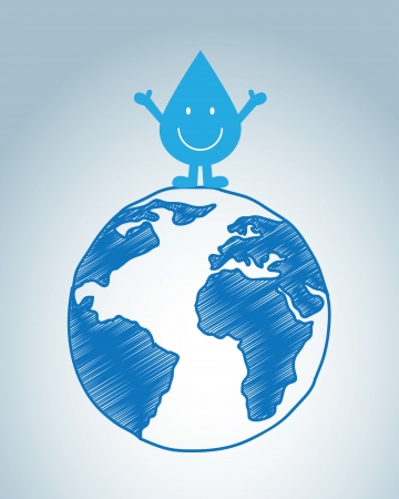 natural water over blue  background vector illustrationのイラスト素材