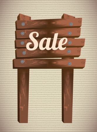 big sale over wooden sign over lineal background. vectorのイラスト素材