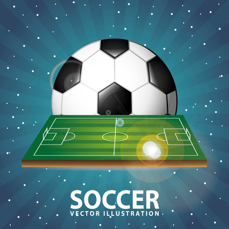 soccer design over night background  vector illustrationのイラスト素材