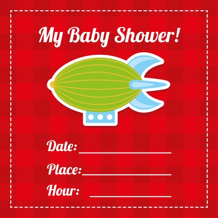 baby shower design over red background vector illustration  のイラスト素材