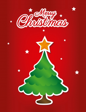 christmas design over red background vector illustrationのイラスト素材