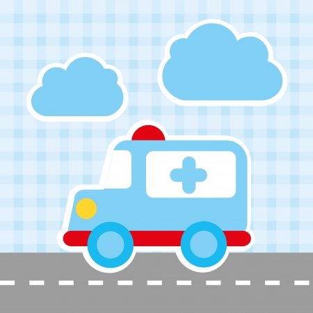 ambulance design over pattern background vector illustration のイラスト素材