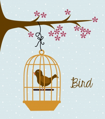 bird design over blue background vector illustrationのイラスト素材