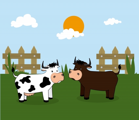 agriculture label over landscape  background vector illustration のイラスト素材