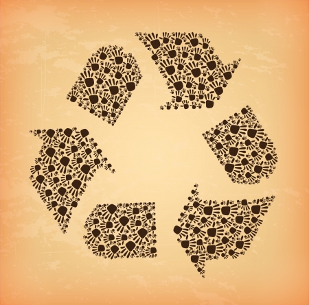 recycle label over pink background vector illustration  のイラスト素材