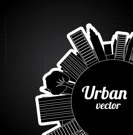 urban  design over black background vector illustrationのイラスト素材