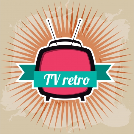 tv retro design over grunge background vector illustrationのイラスト素材