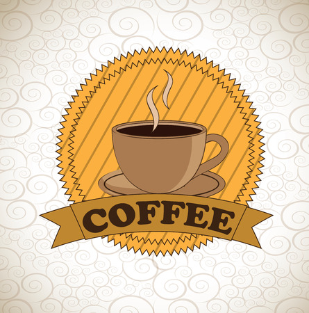 coffee design over pattern  background vector illustrationのイラスト素材