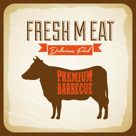 menu meat  over brown background vector illustrationのイラスト素材
