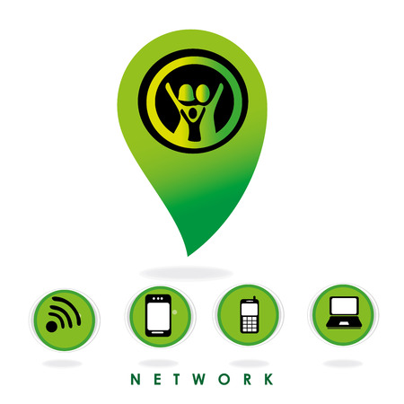 social network over white  background  vector illustration のイラスト素材