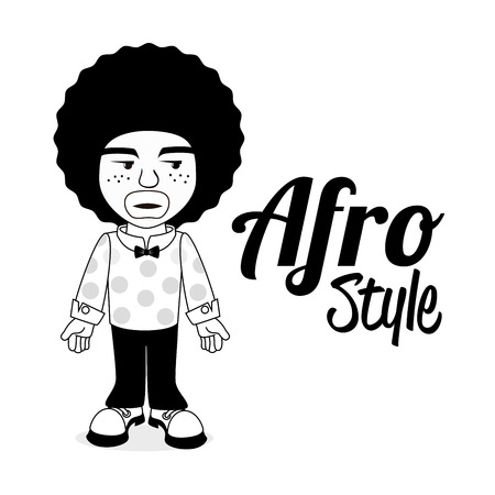 afro style design over  white background vector illustration  のイラスト素材