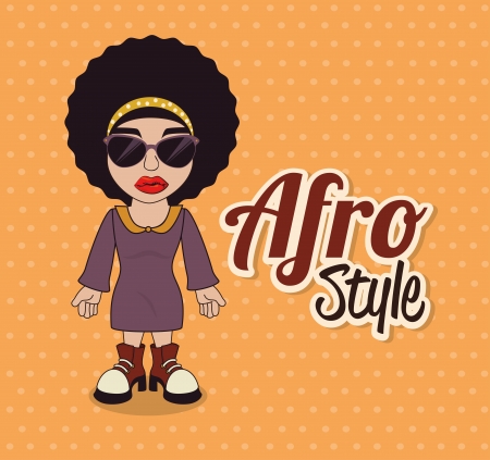 afro style design over dotted background vector illustration のイラスト素材
