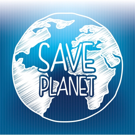 save the planet design over blue background vector illustrationのイラスト素材
