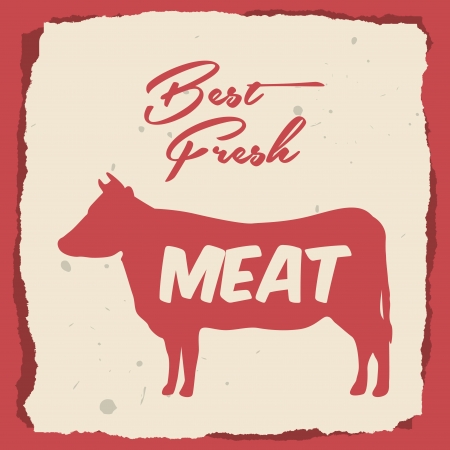 menu meat  over red background vector illustrationのイラスト素材