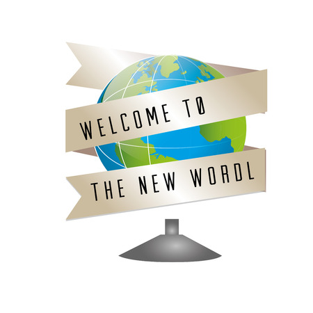 new world   over white background vector illustration のイラスト素材