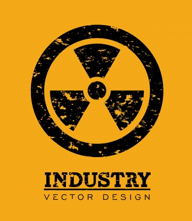 atomic signs over orange background vector illustration  のイラスト素材
