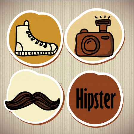 hipster design over lineal  background vector  illustration  のイラスト素材