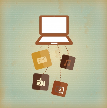 multimedia design over dotted background vector illustration   のイラスト素材