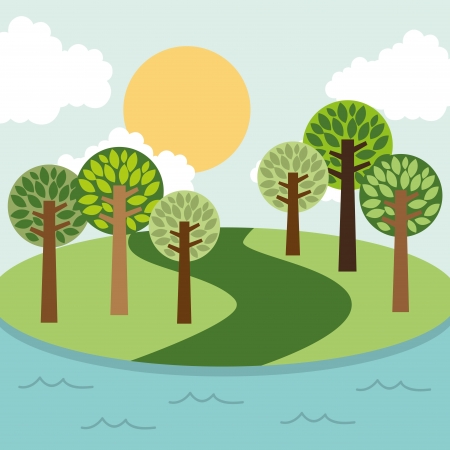 forest design over sky  background vector illustrationのイラスト素材