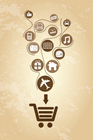 buy on line design over pink  background vector illustration のイラスト素材