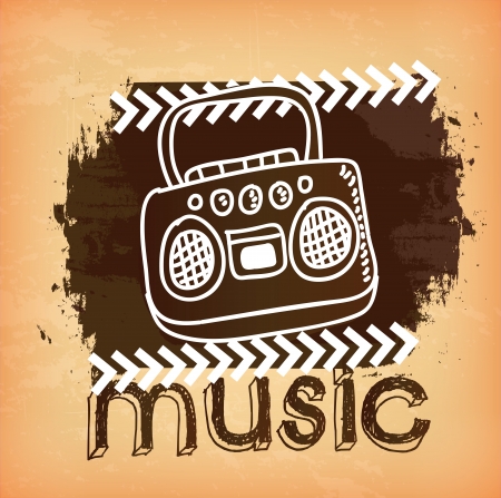music design over pink background vector illustrationのイラスト素材