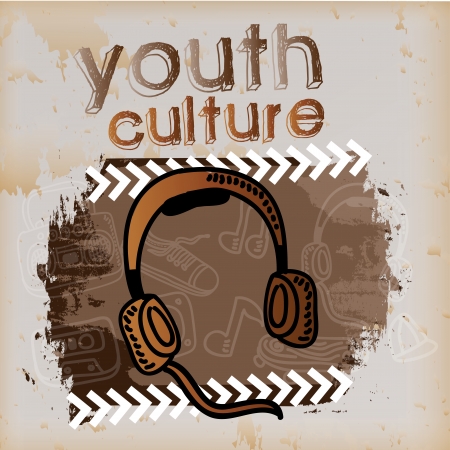 youth culture over vintage  background vector illustrationのイラスト素材