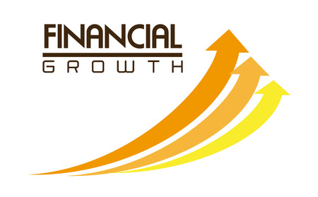 financial growth over white background vector illustration のイラスト素材