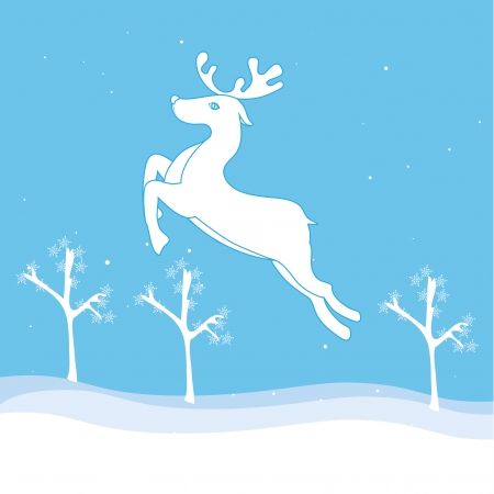 Merry Christmas card over landscape background vector illustrationのイラスト素材
