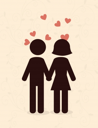 love design over pink background vector illustration  のイラスト素材