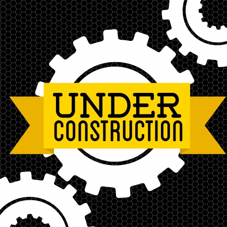 under construction over black background vector illustration のイラスト素材